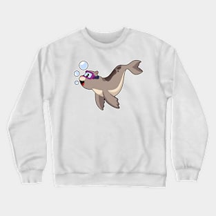 Seal Diver Swimming goggles Diving Crewneck Sweatshirt